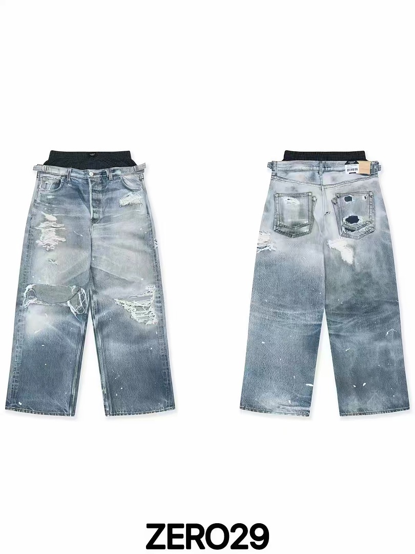 ベストバージョン PTL INDEX ダブルウエスト バギー - Shorts Denim Frayed のレビューと価格