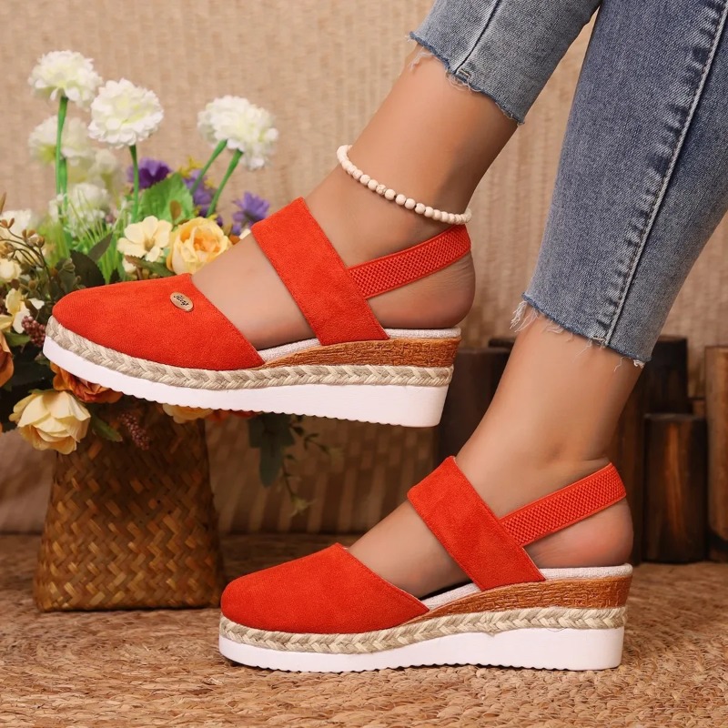 女性クローズドトゥウェッジサンダル女性夏のバックルストラップ - Wedge Espadrille Women のレビューと価格