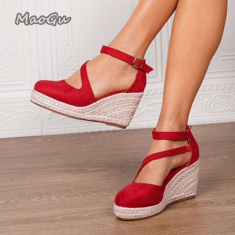 34-43サイズの女性用エスパドリーユウェッジサンダル、スエ - Wedge Espadrille Women のレビューと価格