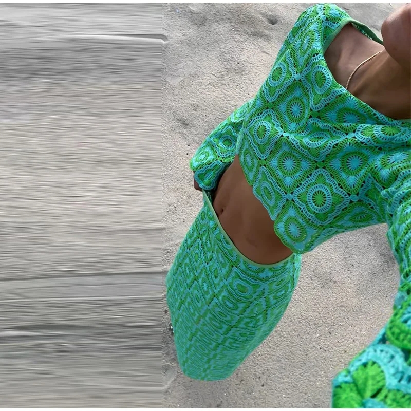 EINY 小さなかぎ針編みのフックスカート,長袖のハイウエス - Crop Top Crochet のレビューと価格